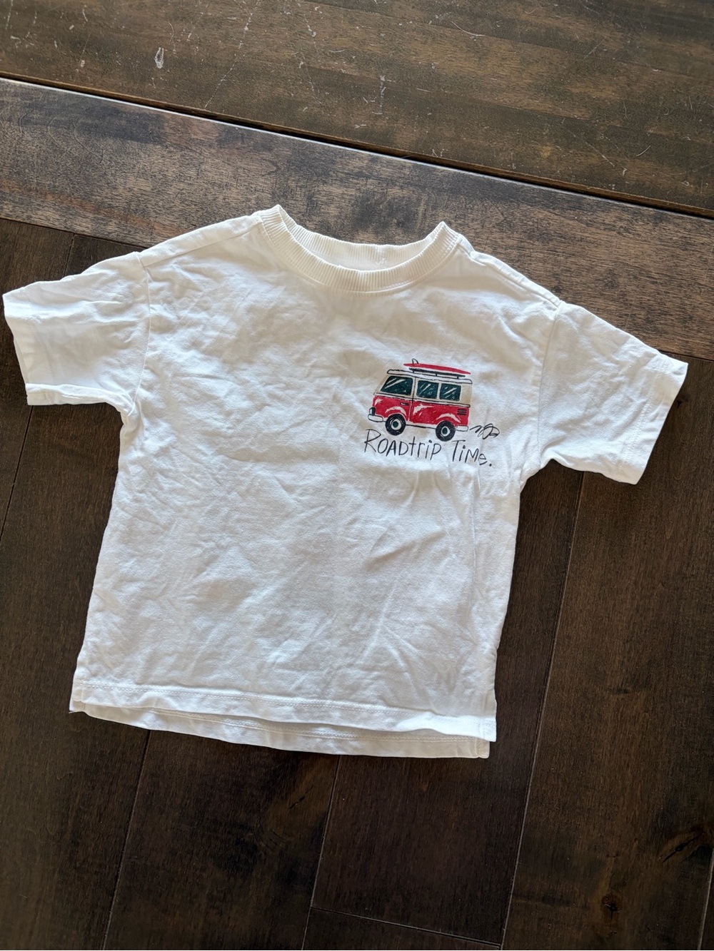 Zara White 'Roadtrip Time' Graphic Tee with Red Van 12-18 month